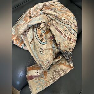 Etro Multicolor Paisley Wool-Silk Blend Scarf